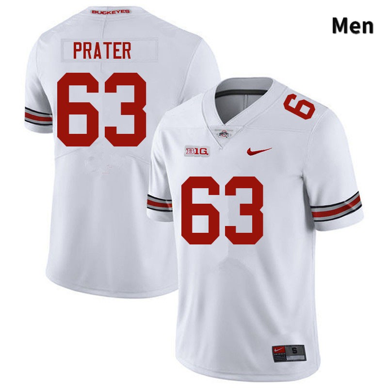 Ohio State Buckeyes Zach Prater Men's #63 White Authentic Stitched College Football Jersey